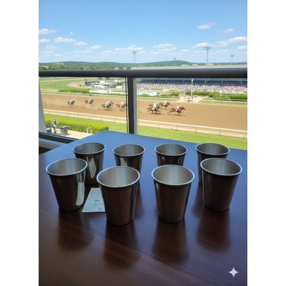 8 Vtg W.M. Rogers International Silverplate Mint Julep Cup Kentucky Derby 1025
